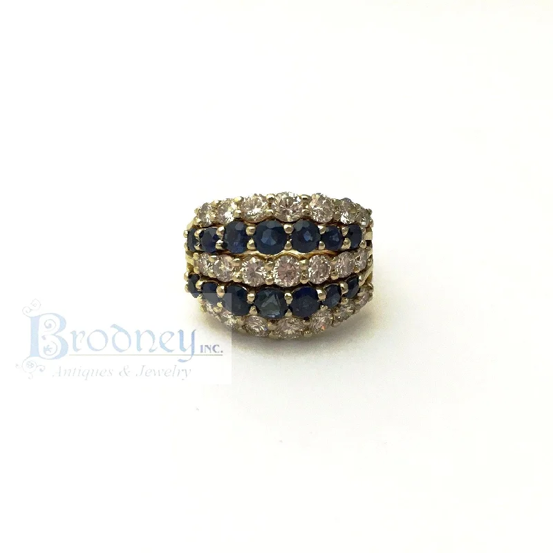 Eco-Friendly Sustainable Jewelry For Conscious Buyers 14 Kt Gold Diamond and Sapphire Ring Eco-Friendly Sustainable Jewelry For Conscious Buyers 14 Kt Gold Diamond and Sapphire Ring