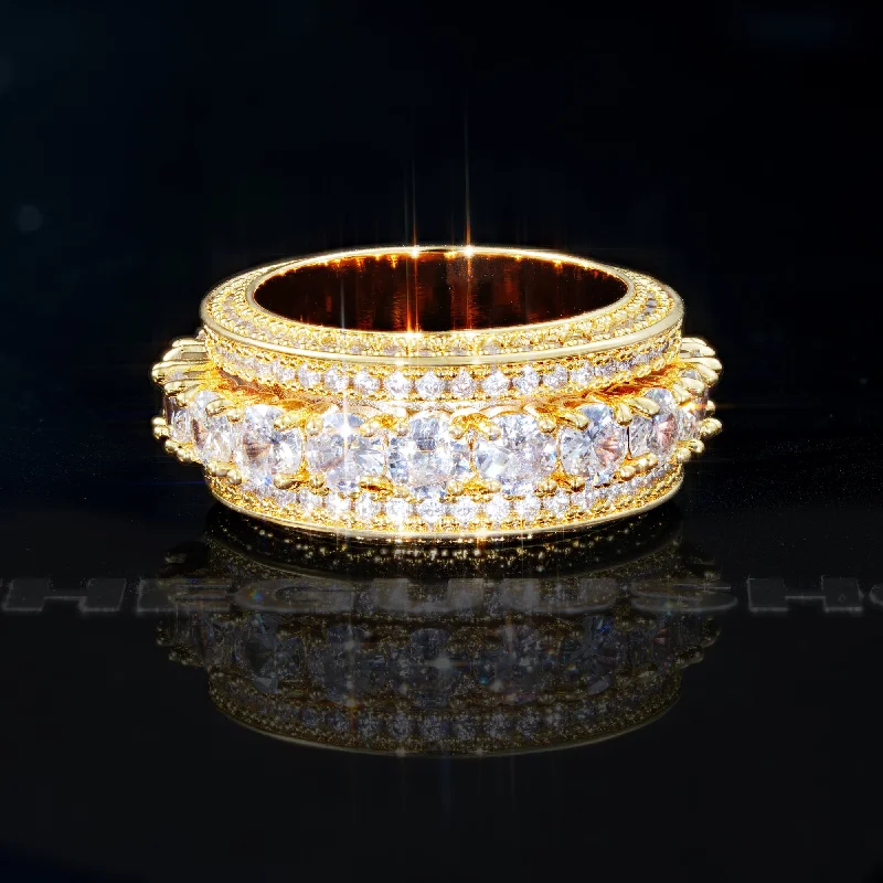 Exclusive Jewelry Bundles At Discounted Rates 18K Gold-Plated Five Rows Full Of Zircon Single Layer Iced Band Ring Exclusive Jewelry Bundles At Discounted Rates 18K Gold-Plated Five Rows Full Of Zircon Single Layer Iced Band Ring