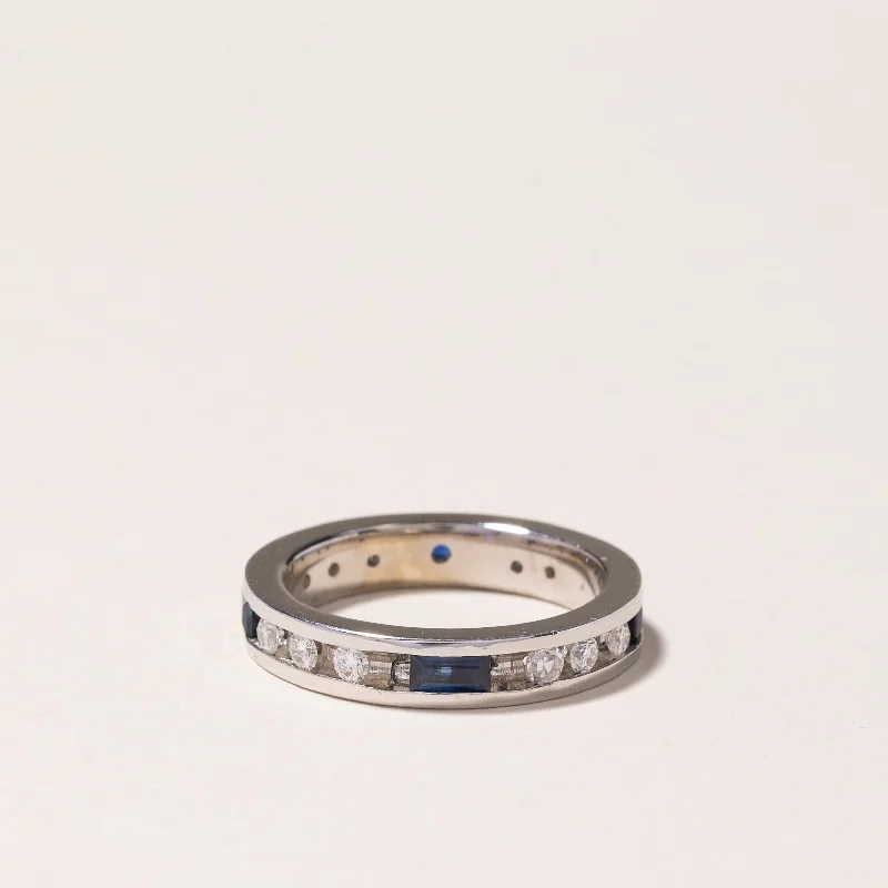 The Biggest Jewelry Sale Of The Year Is Here 18k White Gold Sapphire & Diamond Eternity Band | 0.64ctw, 0.34ctw | SZ 5 The Biggest Jewelry Sale Of The Year Is Here 18k White Gold Sapphire & Diamond Eternity Band | 0.64ctw, 0.34ctw | SZ 5