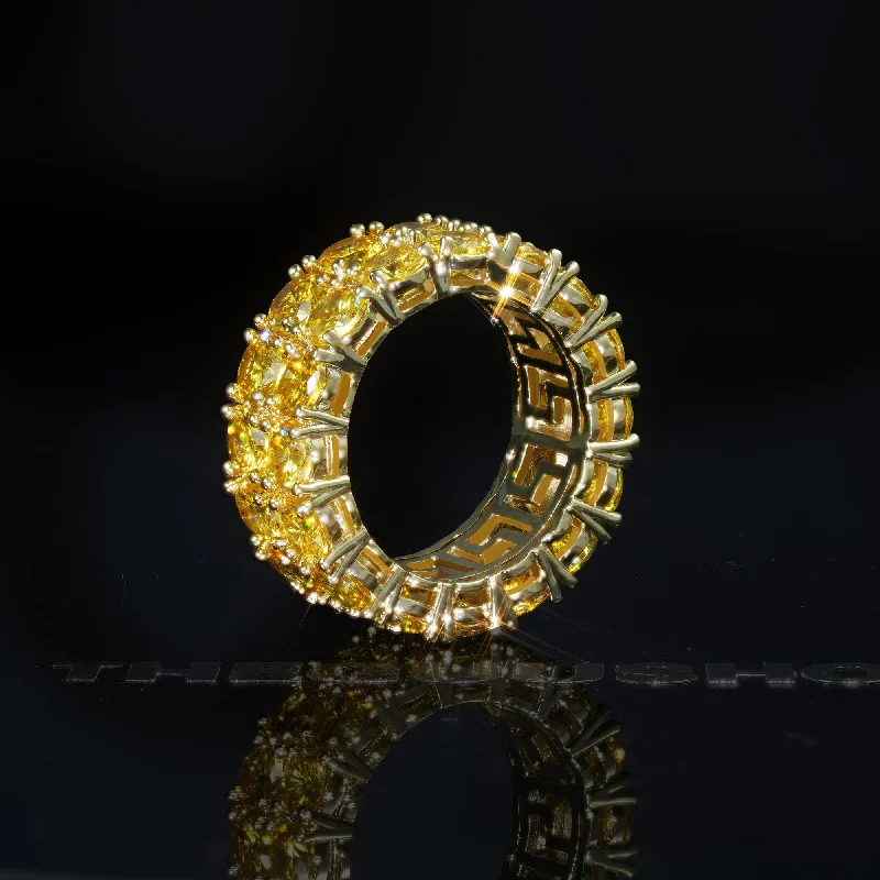 Dazzle With Discounts – Shop Jewelry On Sale 9mm Iced 18K Yellow Gold-Plated AAA CZ Iced Double Row Ring Dazzle With Discounts – Shop Jewelry On Sale 9mm Iced 18K Yellow Gold-Plated AAA CZ Iced Double Row Ring