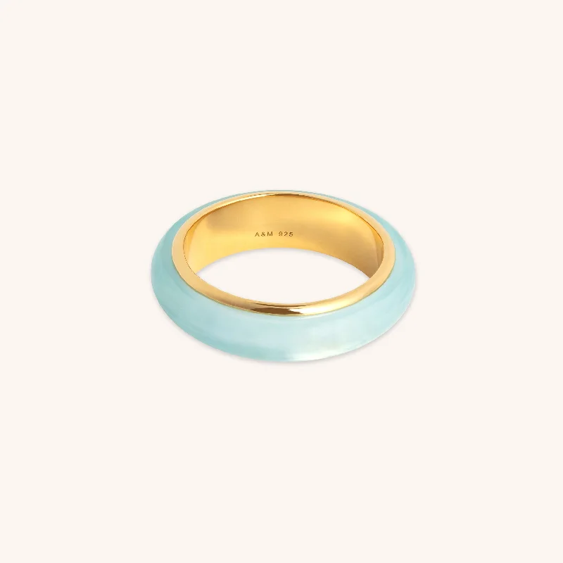 Fashion-Forward Jewelry At Exclusive Discounts Chalcedony Carved Dome Ring in Gold Fashion-Forward Jewelry At Exclusive Discounts Chalcedony Carved Dome Ring in Gold
