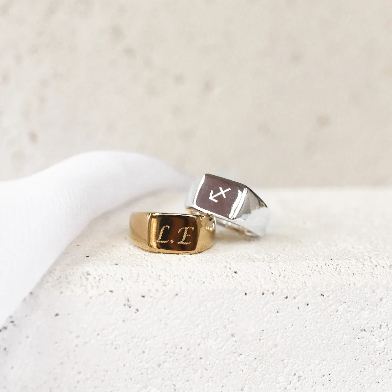 Affordable Glamour – Premium Jewelry For Less Bree - Stainless Steel Monogram Ring