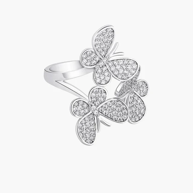 Exclusive Jewelry Offers – Sparkle For Less BUTTERFLY RING - WHITE GOLD