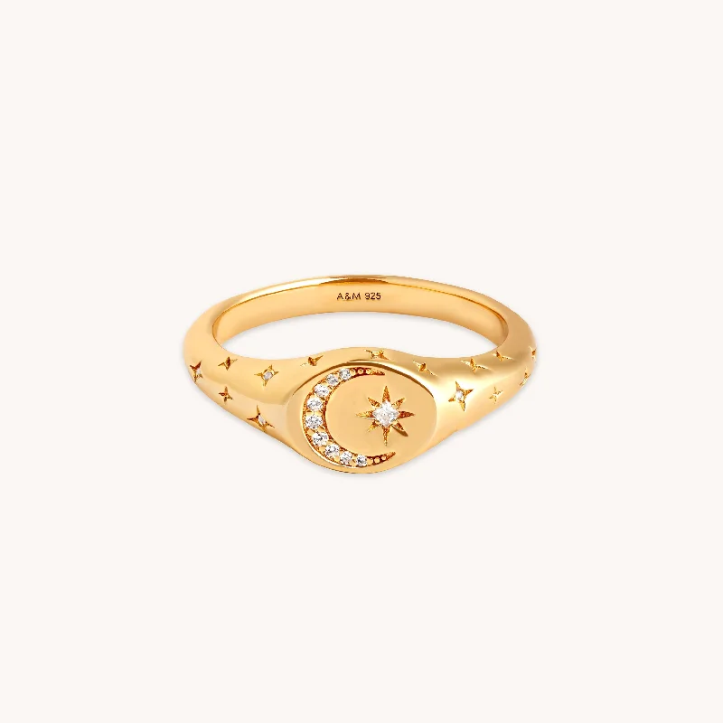 Exclusive Jewelry Discounts – Shop Now For Savings Cosmic Signet Ring in Gold