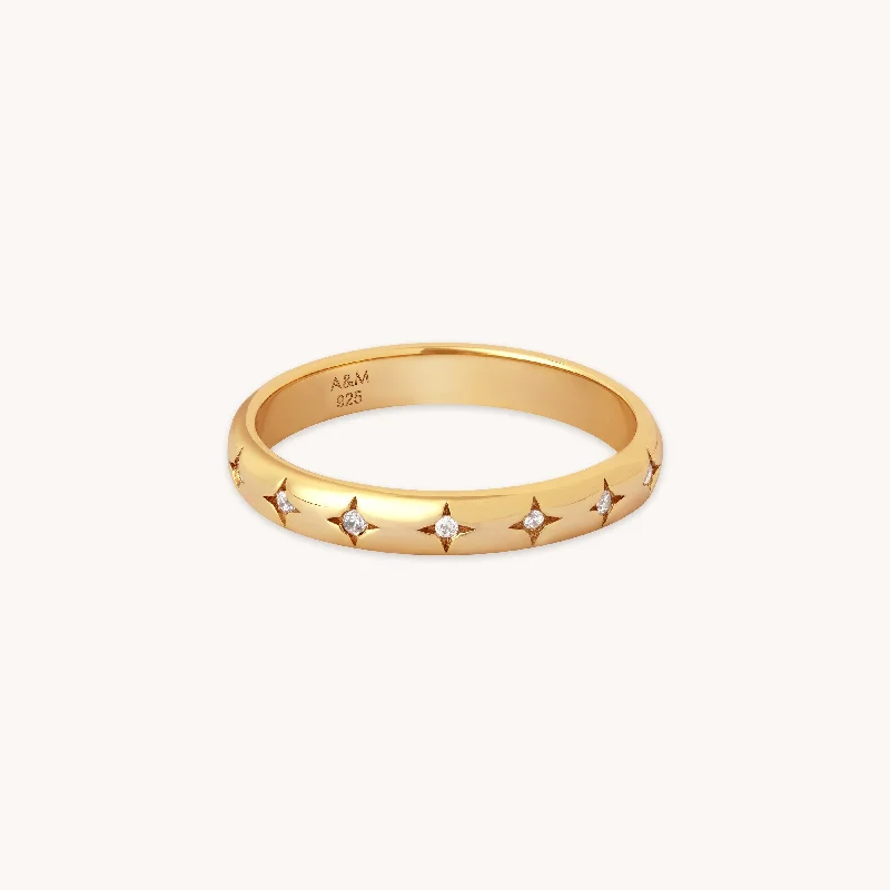 Luxury Meets Affordability – Jewelry Sale Now Live Cosmic Star Band Ring in Gold