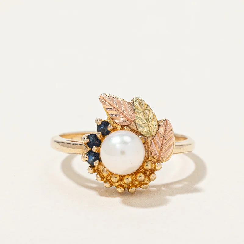 Bestselling Jewelry At Special Promotional Rates 'Black Hills Gold' Cultured Pearl & Sapphire Ring | 0.06ctw | SZ 7.5 | Bestselling Jewelry At Special Promotional Rates 'Black Hills Gold' Cultured Pearl & Sapphire Ring | 0.06ctw | SZ 7.5 |