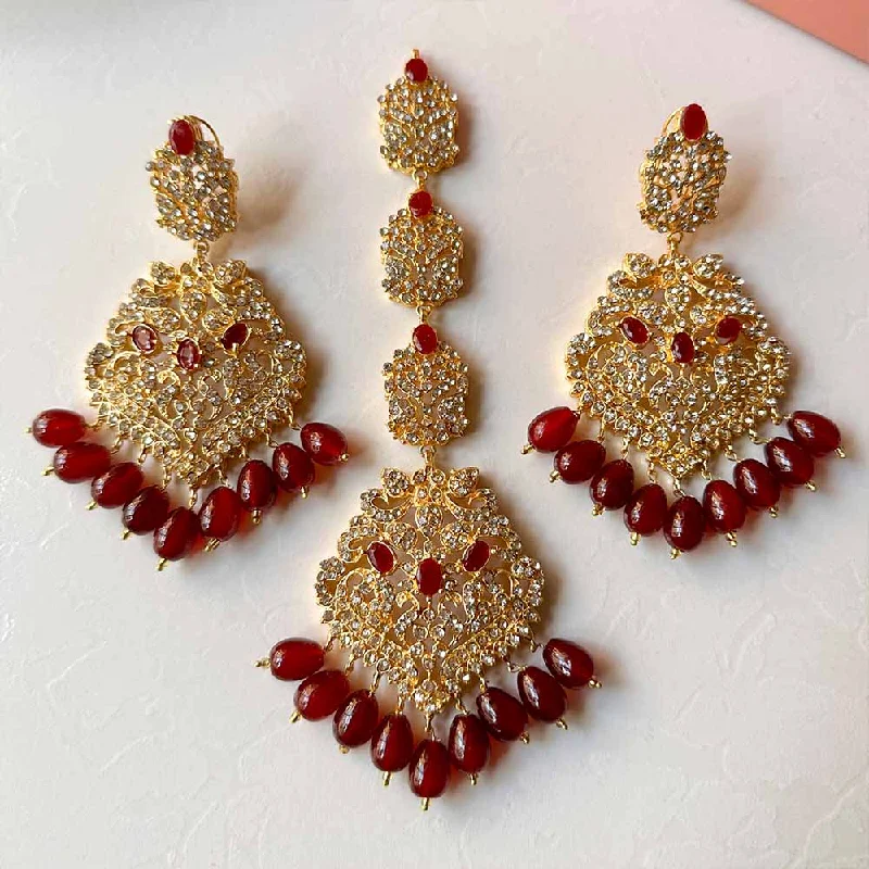 Dazzle In Elegance With Our Biggest Jewelry Sale Haya Set (Maroon)
