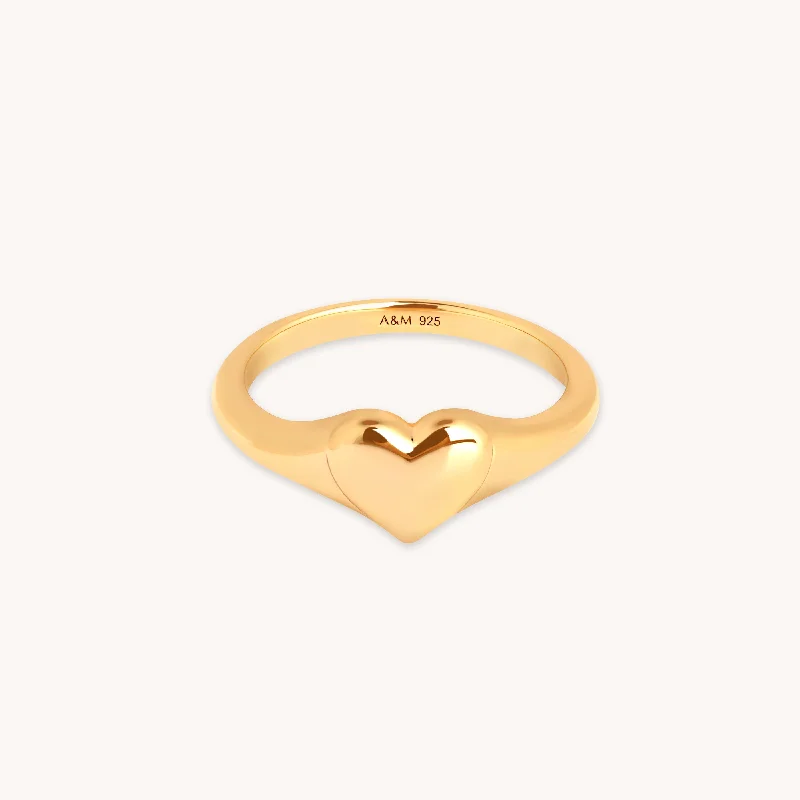 Final Call For Exquisite Jewelry At Reduced Rates Heart Signet Ring in Gold