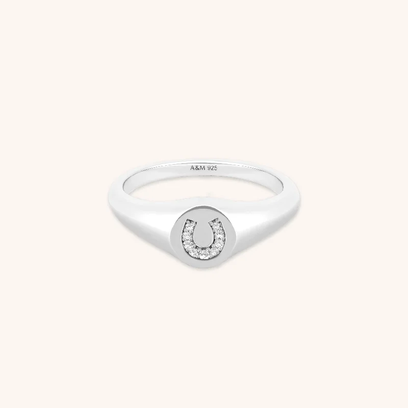 Flash Deals On Fine Jewelry – Shop Before It's Gone Horseshoe Signet Ring in Silver Flash Deals On Fine Jewelry – Shop Before It's Gone Horseshoe Signet Ring in Silver