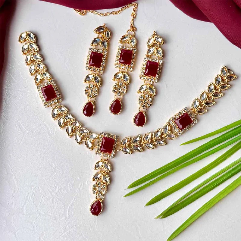 Unique Jewelry For Less – Shop The Sale Now Insha Set (Maroon)