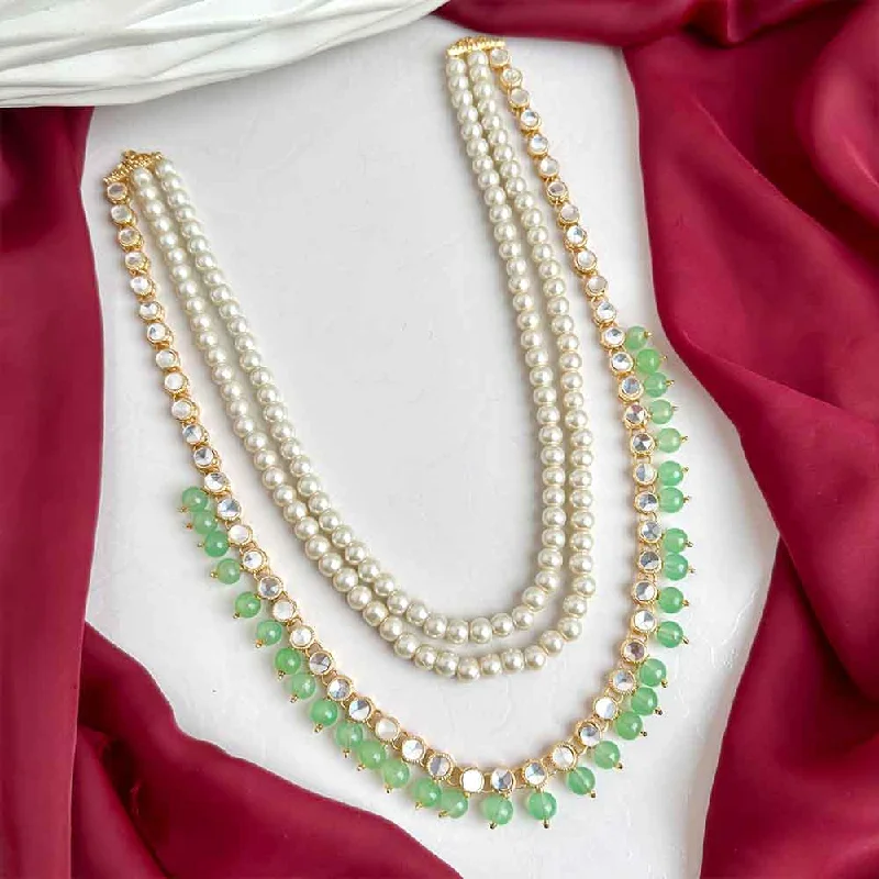 Luxury Jewelry Without The Luxury Price Tag Jeena Kundan Maala (Light Green)