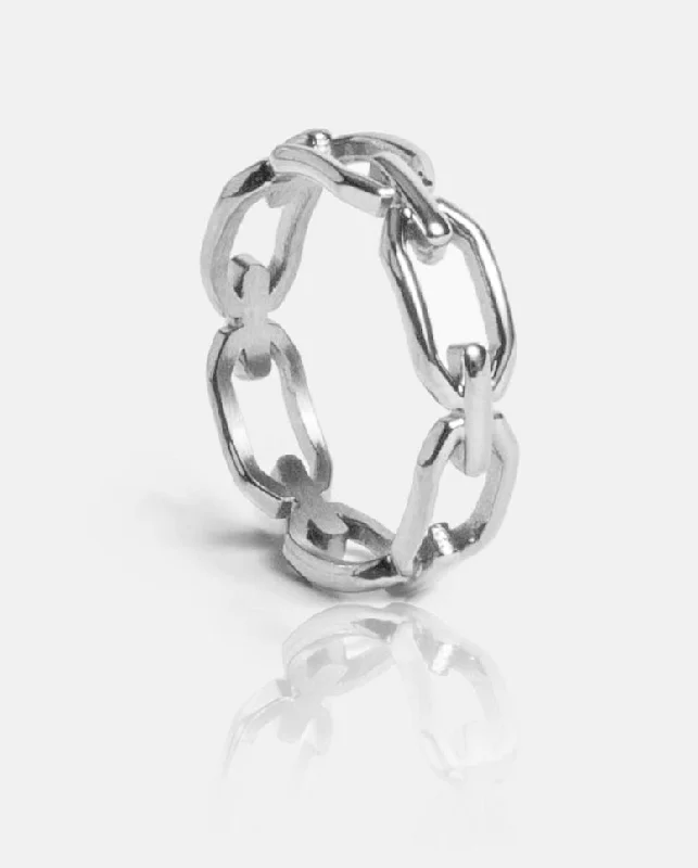 Sparkle On A Budget – Fine Jewelry For Less Link Ring - White Gold