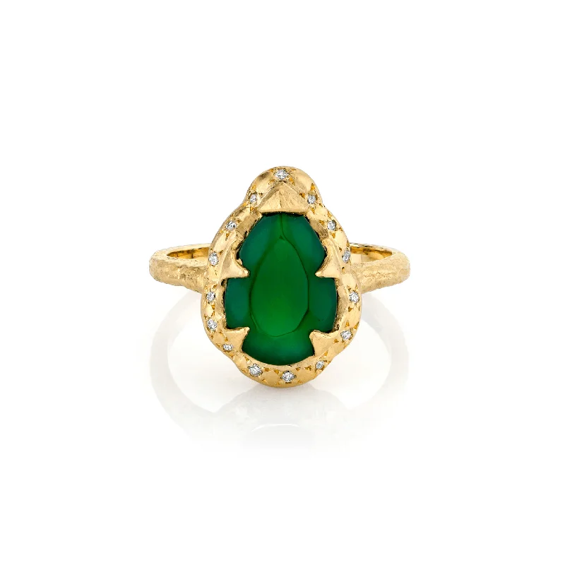 Flash Sale On Exquisite Jewelry – Don't Miss Out Medium Queen Water Drop Green Agate Ring with Sprinkled Diamonds Flash Sale On Exquisite Jewelry – Don't Miss Out Medium Queen Water Drop Green Agate Ring with Sprinkled Diamonds