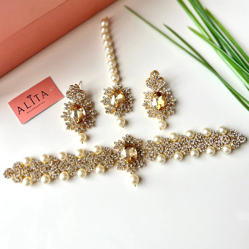 Shop Stylish Jewelry Now And Save Big Mehrbano (Golden Champagne)