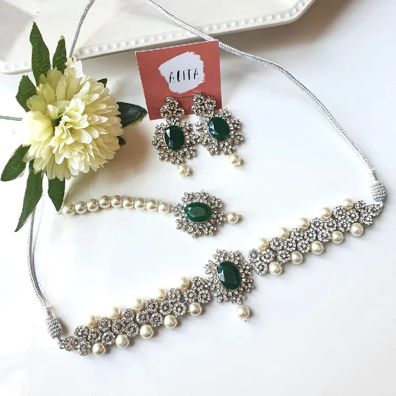 Fashion-Forward Jewelry At Incredible Prices Mehrbano (Silver Bottle Green)