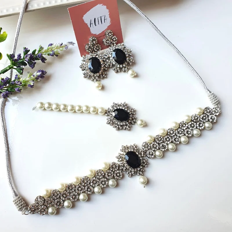 Shop Dazzling Jewelry With Special Promotional Discounts Mehrbano (Silver Black)