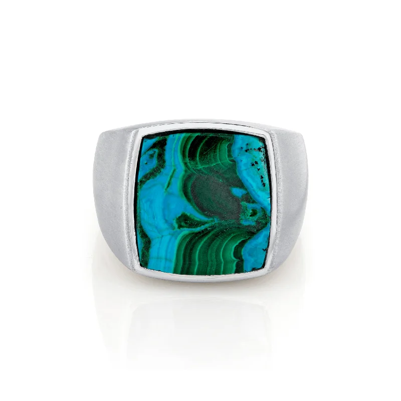 Holiday Jewelry Sale – Perfect Gifts At Great Prices Men's Chrysocolla Malachite Signet Ring Holiday Jewelry Sale – Perfect Gifts At Great Prices Men's Chrysocolla Malachite Signet Ring