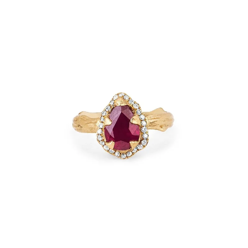 Elegant Jewelry Pieces At Unbelievable Prices Micro Queen Water Drop Natural Ruby Rose Thorn Ring with Full Pavé Diamond Halo Elegant Jewelry Pieces At Unbelievable Prices Micro Queen Water Drop Natural Ruby Rose Thorn Ring with Full Pavé Diamond Halo