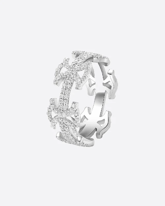 Everyday Jewelry Essentials Now On Sale MOISSANITE BYZANTINE RING. - WHITE GOLD