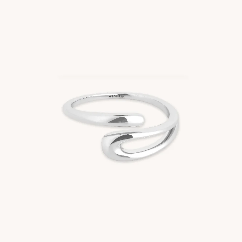 Premium Diamond Jewelry For Unforgettable Moments Molten Wrap Ring in Silver