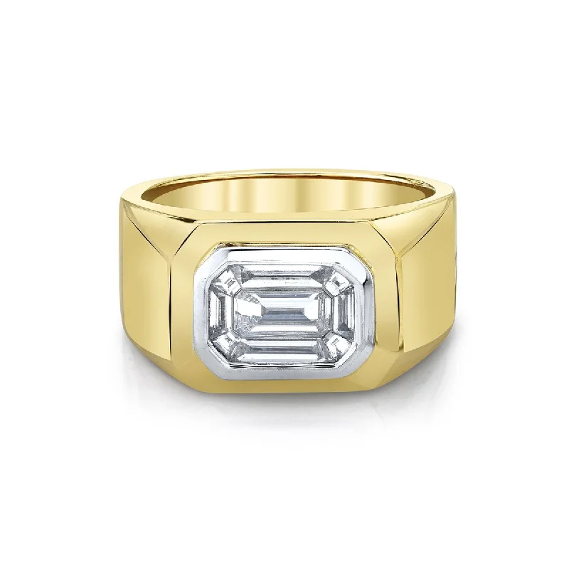 Fashion-Forward Jewelry At Incredible Prices Signet Ring with Mosaic Diamond Center Fashion-Forward Jewelry At Incredible Prices Signet Ring with Mosaic Diamond Center