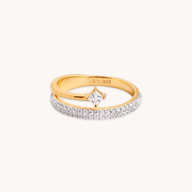 Affordable Luxury Jewelry For Every Occasion Pavé Crystal Illusion Ring in Gold