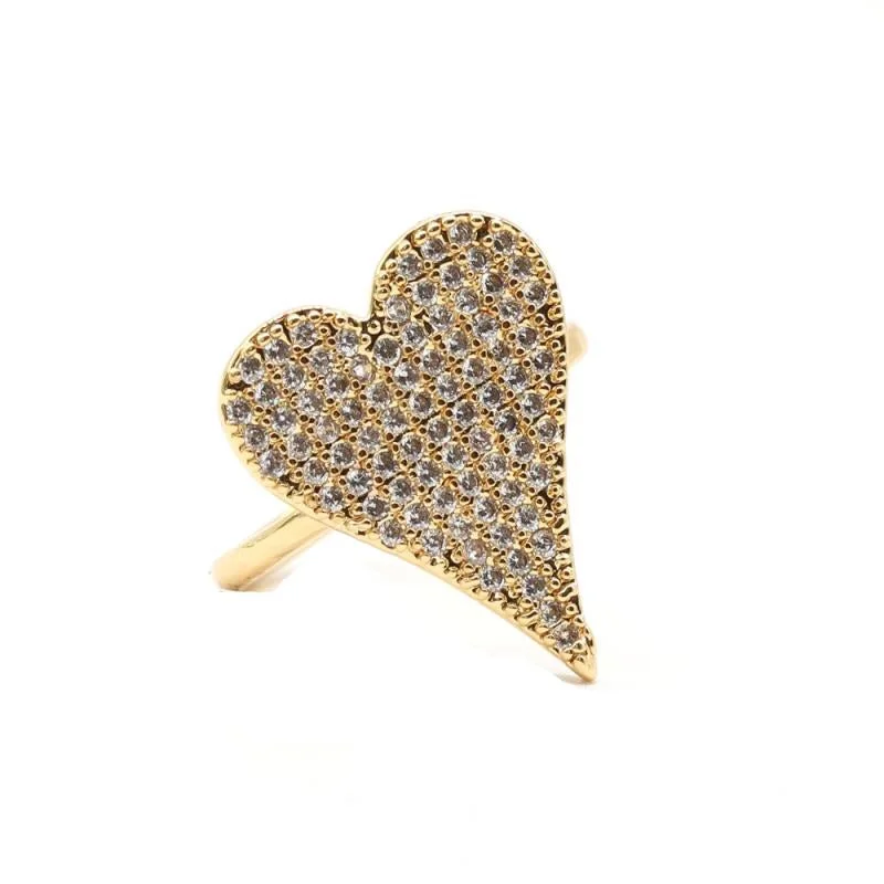 Last Chance To Shop High-End Jewelry At Markdown Prices Pave' Heart Adjustable Ring