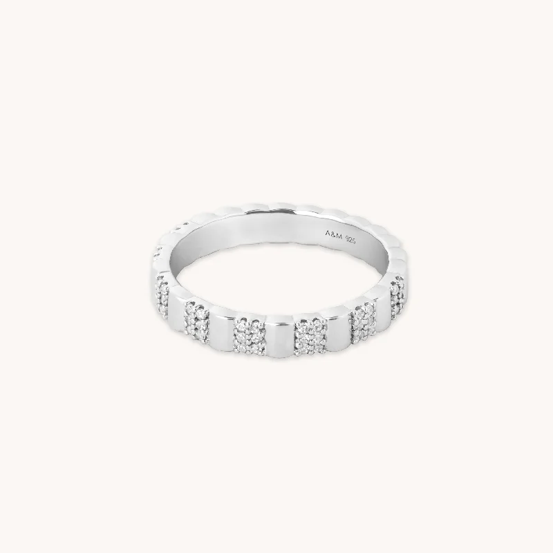Gorgeous Jewelry, Limited-Time Savings Pleated Crystal Ring in Silver