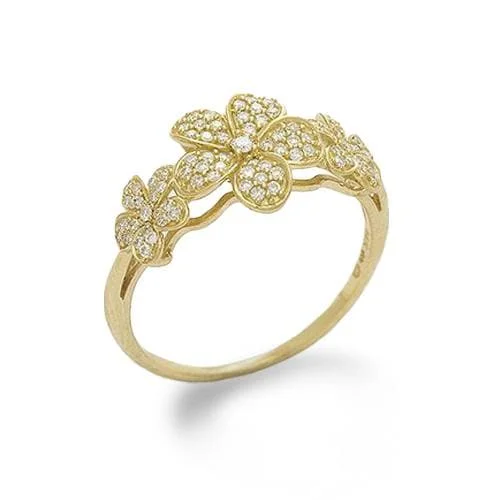 Trending Jewelry Styles Now At Limited-Time Discounts Plumeria Ring in Gold with Diamonds - 10mm Trending Jewelry Styles Now At Limited-Time Discounts Plumeria Ring in Gold with Diamonds - 10mm