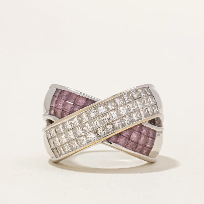 Special Deals On Handcrafted And Designer Jewelry Princess Cut Diamond & Pink Sapphire Ring | 2.00ctw, 1.20ctw | SZ 9.25 | Special Deals On Handcrafted And Designer Jewelry Princess Cut Diamond & Pink Sapphire Ring | 2.00ctw, 1.20ctw | SZ 9.25 |