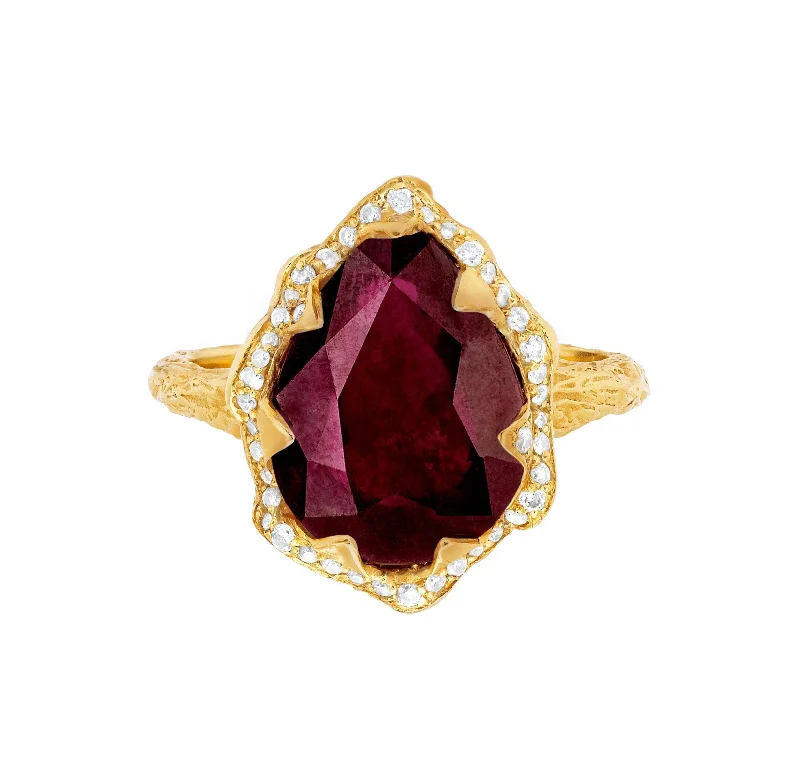 Shine Without Limits – Jewelry Sale Happening Now Queen Water Drop Natural Ruby Ring with Full Pavé Diamond Halo Shine Without Limits – Jewelry Sale Happening Now Queen Water Drop Natural Ruby Ring with Full Pavé Diamond Halo