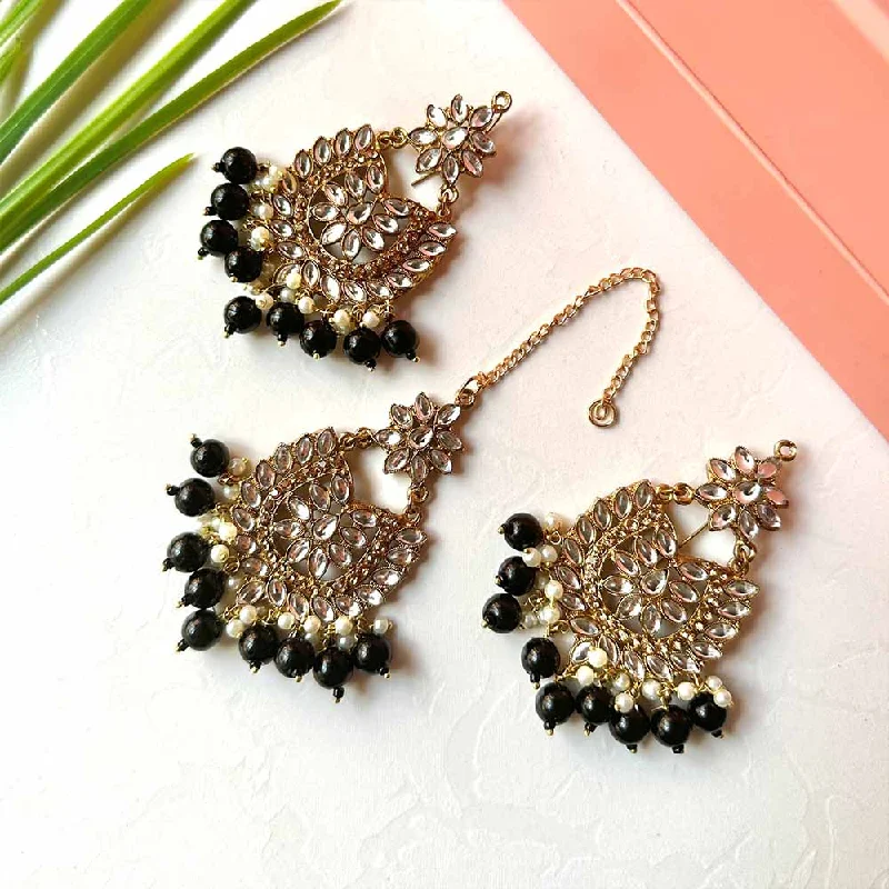 Luxury Meets Affordability – Jewelry Sale Now Live Sameera Earrings/Teeka Set (Black)