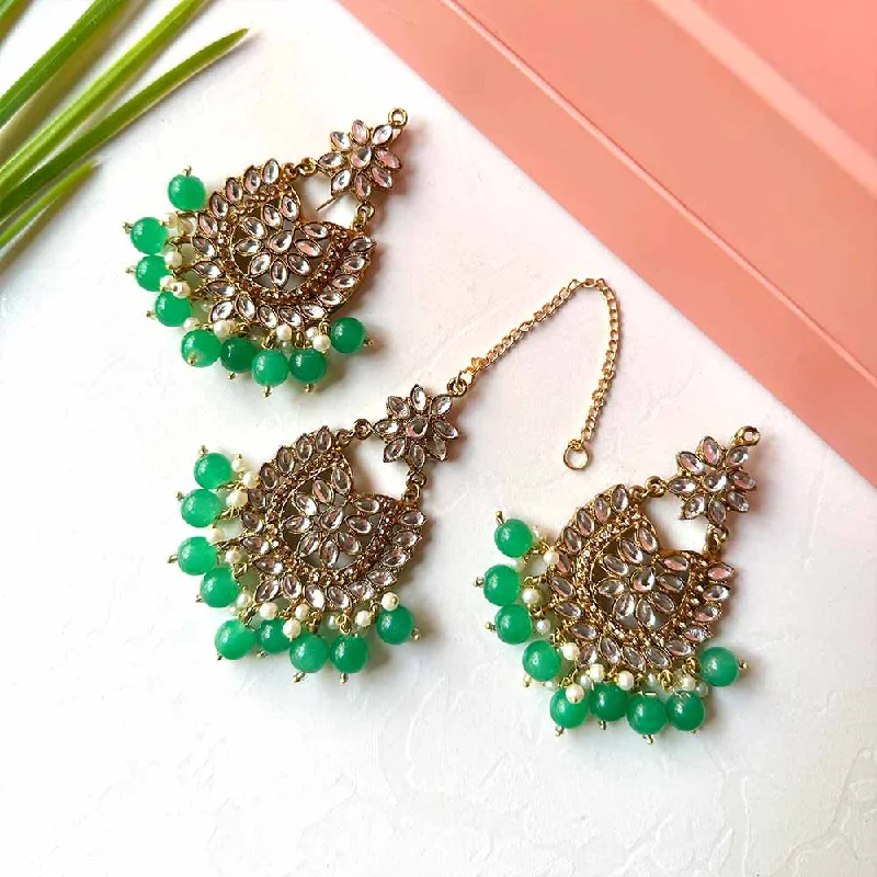 Best Jewelry Deals – Premium Quality At Exclusive Discounts Sameera Earrings/Teeka Set (Parrot Green)