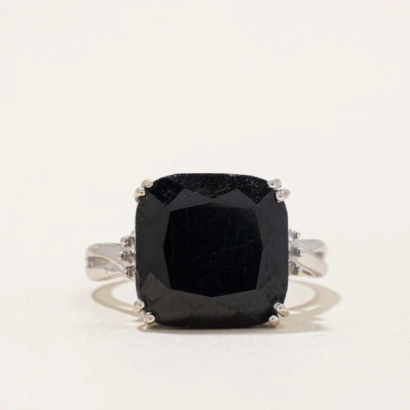 Waterproof Stainless Steel Jewelry For Lasting Beauty Sapphire & Diamond Cocktail Ring | 11.00ct, 0.03ctw | SZ 6.75 | Waterproof Stainless Steel Jewelry For Lasting Beauty Sapphire & Diamond Cocktail Ring | 11.00ct, 0.03ctw | SZ 6.75 |