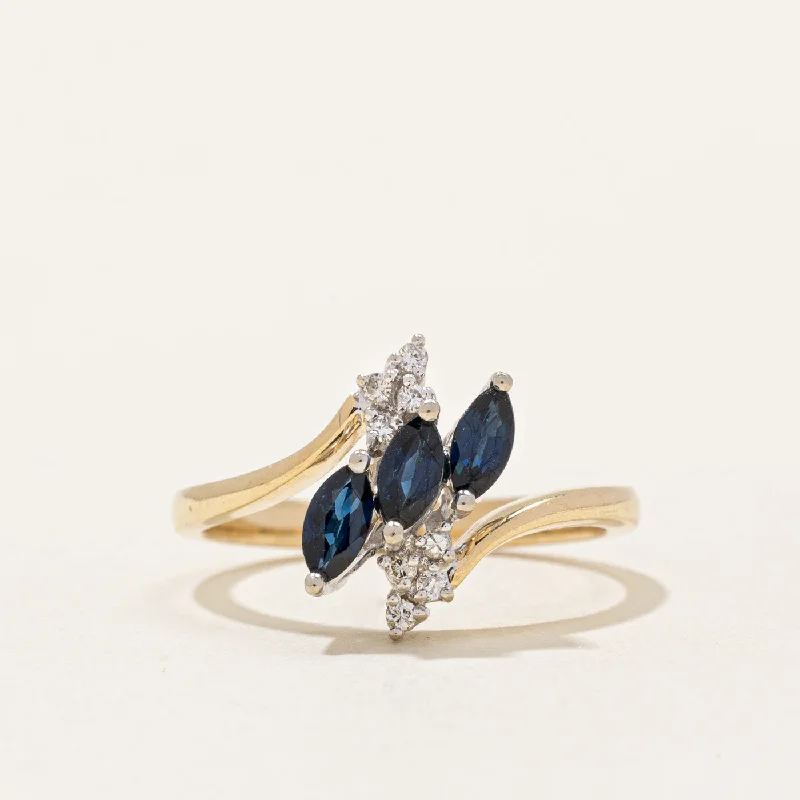 Discounted Jewelry For A Glamorous Look Sapphire & Diamond Waterfall Ring | 0.42ctw, 0.08ctw | SZ 6.25 | Discounted Jewelry For A Glamorous Look Sapphire & Diamond Waterfall Ring | 0.42ctw, 0.08ctw | SZ 6.25 |