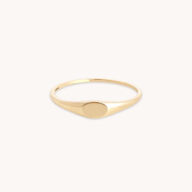 Versatile Layering Jewelry For Effortless Chic Signet Ring in Solid Gold