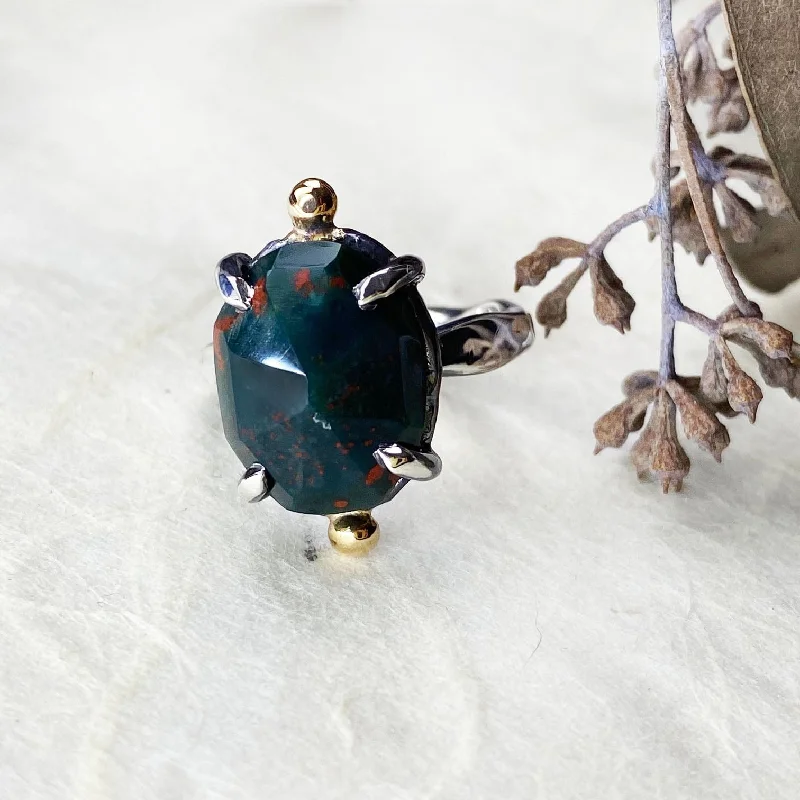 Must-Have Jewelry Pieces At Reduced Prices Silver and Gold Bloodstone Ring