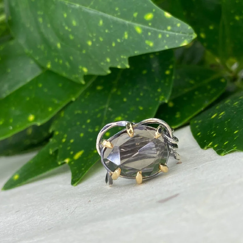 Bestselling Jewelry At Special Promotional Rates Silver and Gold Rose Cut Smokey Quartz Ring Bestselling Jewelry At Special Promotional Rates Silver and Gold Rose Cut Smokey Quartz Ring
