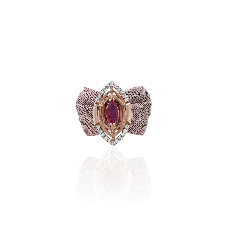 Affordable Glamour – Premium Jewelry For Less Silver Rose Gold Red Gem Ring