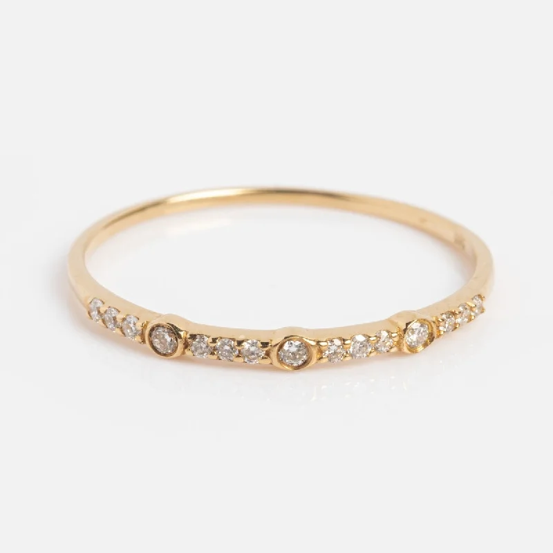 Buy More, Save More On Stunning Jewelry Pieces Solid Gold Delicate White Sapphire Stacking Band