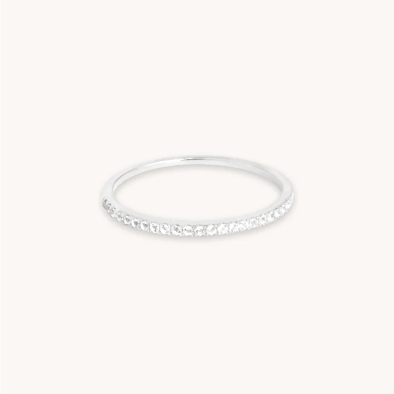 Limited-Time Offer On Premium Jewelry Collections Topaz Eternity Ring in Solid White Gold Limited-Time Offer On Premium Jewelry Collections Topaz Eternity Ring in Solid White Gold