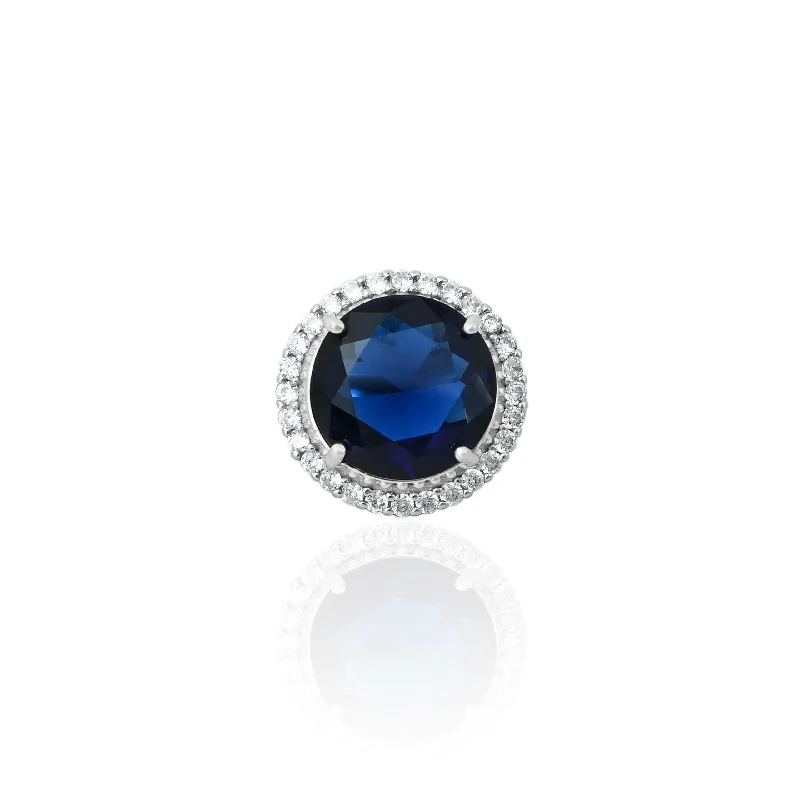 Grab Your Favorite Jewelry At The Lowest Prices Sterling Silver Round Blue Simulated Sapphire Ring for Men Grab Your Favorite Jewelry At The Lowest Prices Sterling Silver Round Blue Simulated Sapphire Ring for Men