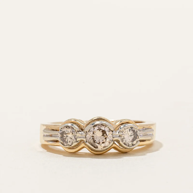 Stunning Jewelry At Even More Stunning Prices Two Tone Gold Three Stone Diamond Ring | 0.85ctw | SZ 8.5 | Stunning Jewelry At Even More Stunning Prices Two Tone Gold Three Stone Diamond Ring | 0.85ctw | SZ 8.5 |