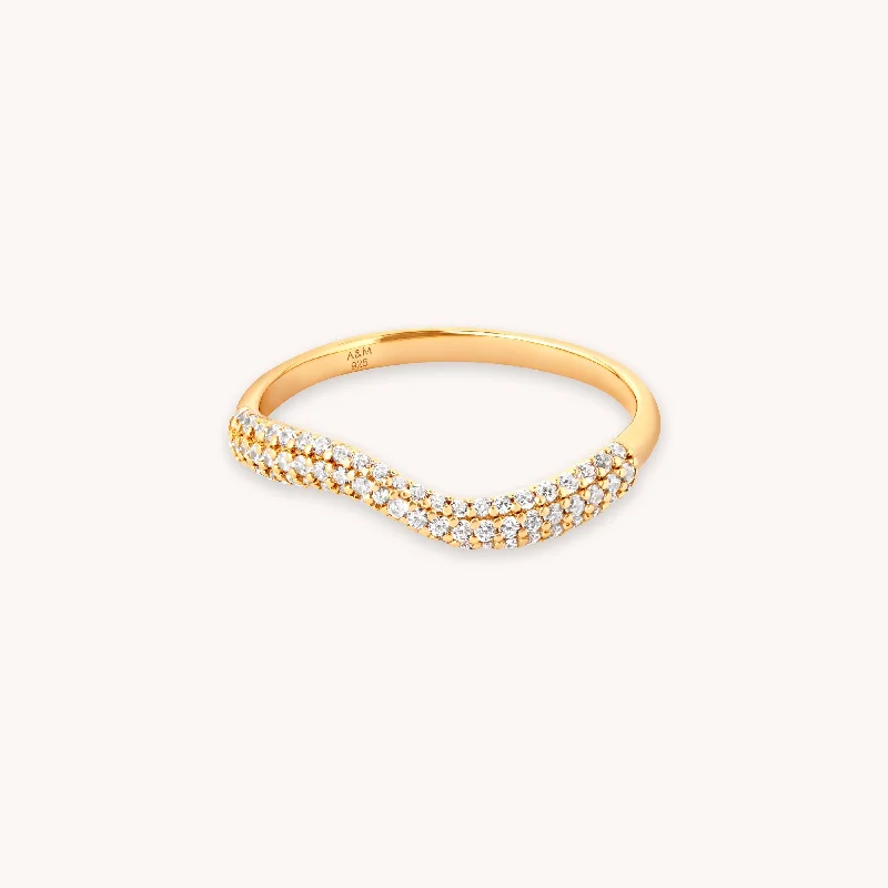 Celebrate With Sparkle – Jewelry Sale Now Live Wave Crystal Ring in Gold