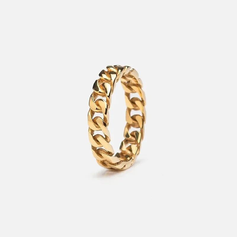 Dazzle In Elegance With Our Biggest Jewelry Sale Cuban Link ring - Gold