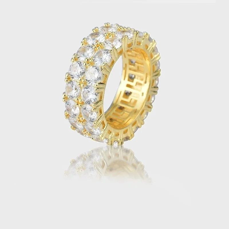 Personalized Jewelry Sale – Unique Gifts At Low Prices DOUBLE ROW VVS CZ DIAMOND RING - Gold Personalized Jewelry Sale – Unique Gifts At Low Prices DOUBLE ROW VVS CZ DIAMOND RING - Gold
