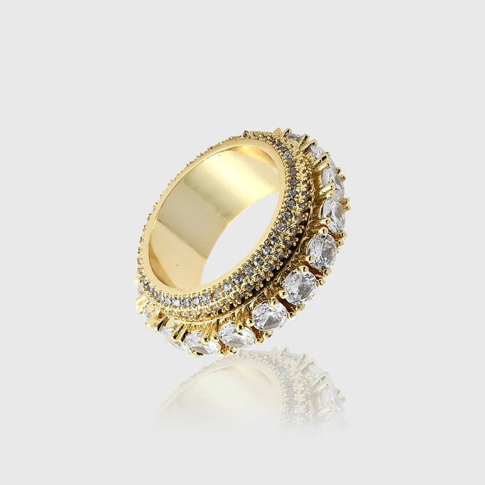 Affordable Gold-Plated Jewelry For Modern Fashion Iced out all around ring - Gold