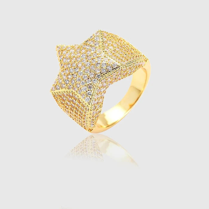 Affordable Luxury Jewelry – Style At A Great Price Iced Out Star Ring - Gold