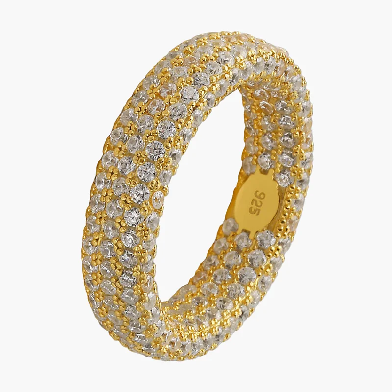 Modern Statement Jewelry For Bold Styling Iced out VVS Ring - Gold