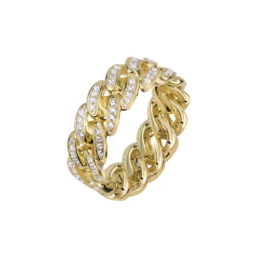 Affordable Glamour – Premium Jewelry At Special Prices Iced out Cuban Link Ring - Gold Affordable Glamour – Premium Jewelry At Special Prices Iced out Cuban Link Ring - Gold